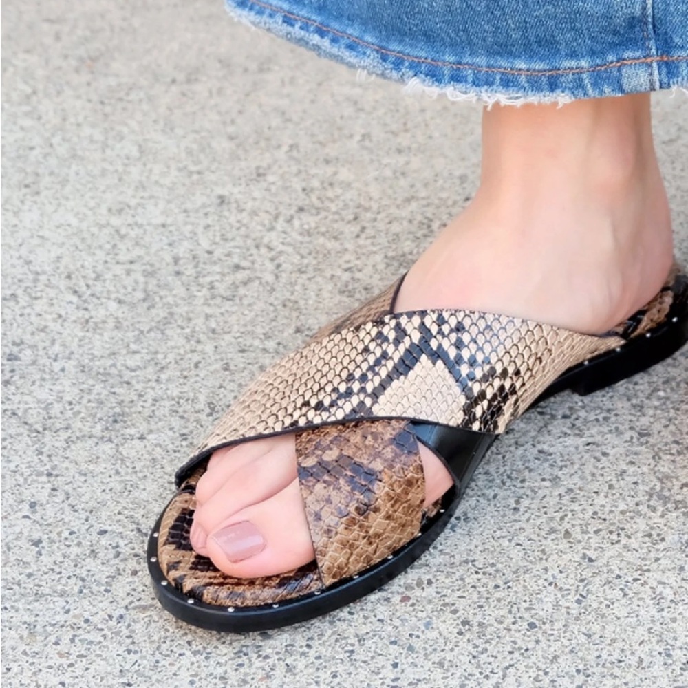 Freda Salvador Dew Snakeskin Sandals - NWOT